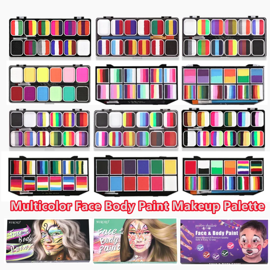 Cosplay Prop Paint - مجموعة طلاء وجه الجسم متعدد الألوان