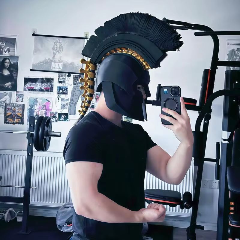 Cosplay Prop Display - خوذة أجايمون من ملحمة أوديسي، قناع