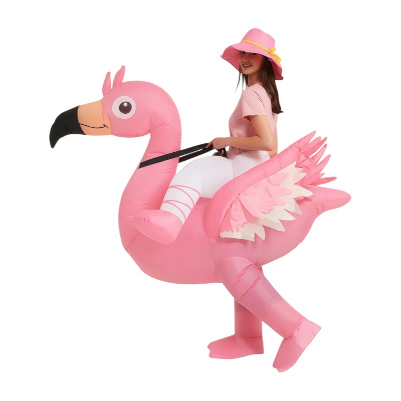 Prop For Cosplay - أزياء فلامنجو وردية قابلة للنفخ، ملابس