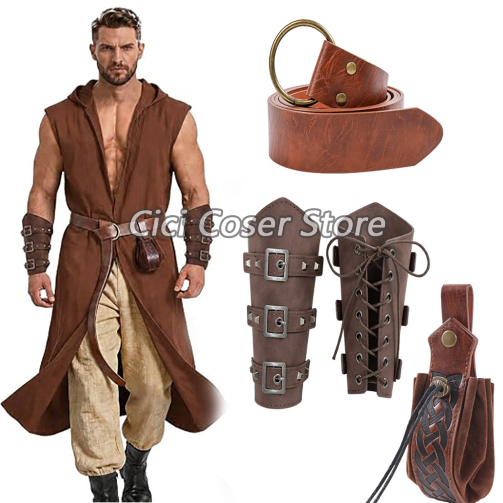 Prop For Cosplay - حزام من الجلد الصناعي بتصميم القرون