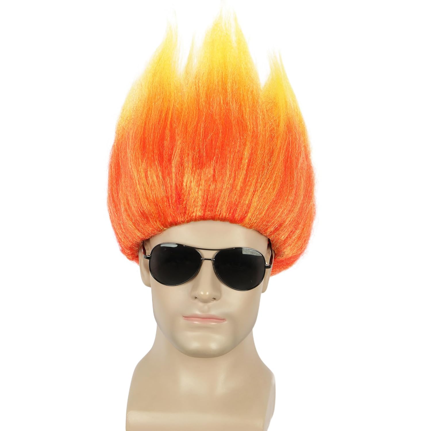 شعر مستعار قصير برتقالي شائك أ - مراجعة Cosplay Flame Prop وسعره