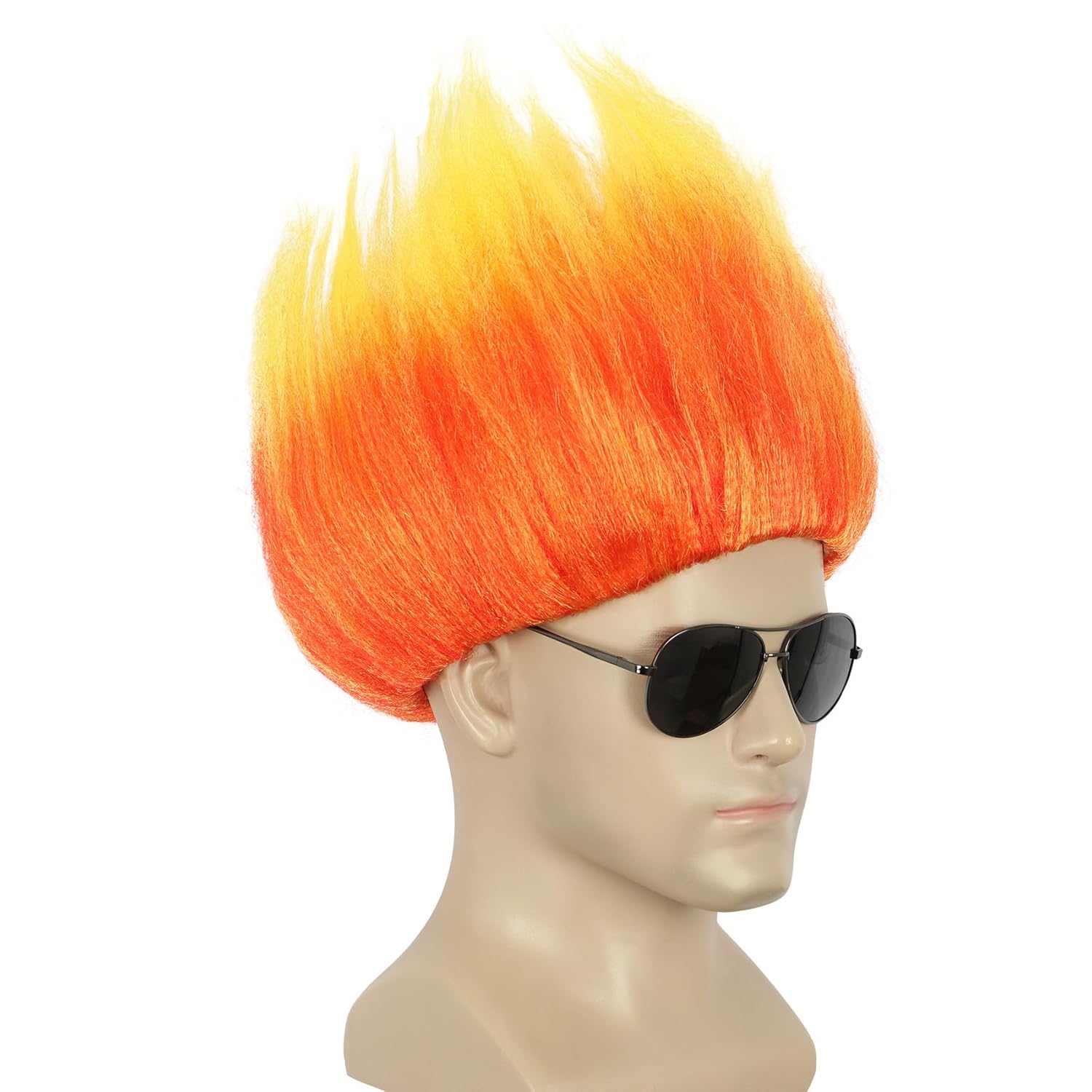 شعر مستعار قصير برتقالي شائك أ - مراجعة Cosplay Flame Prop وسعره