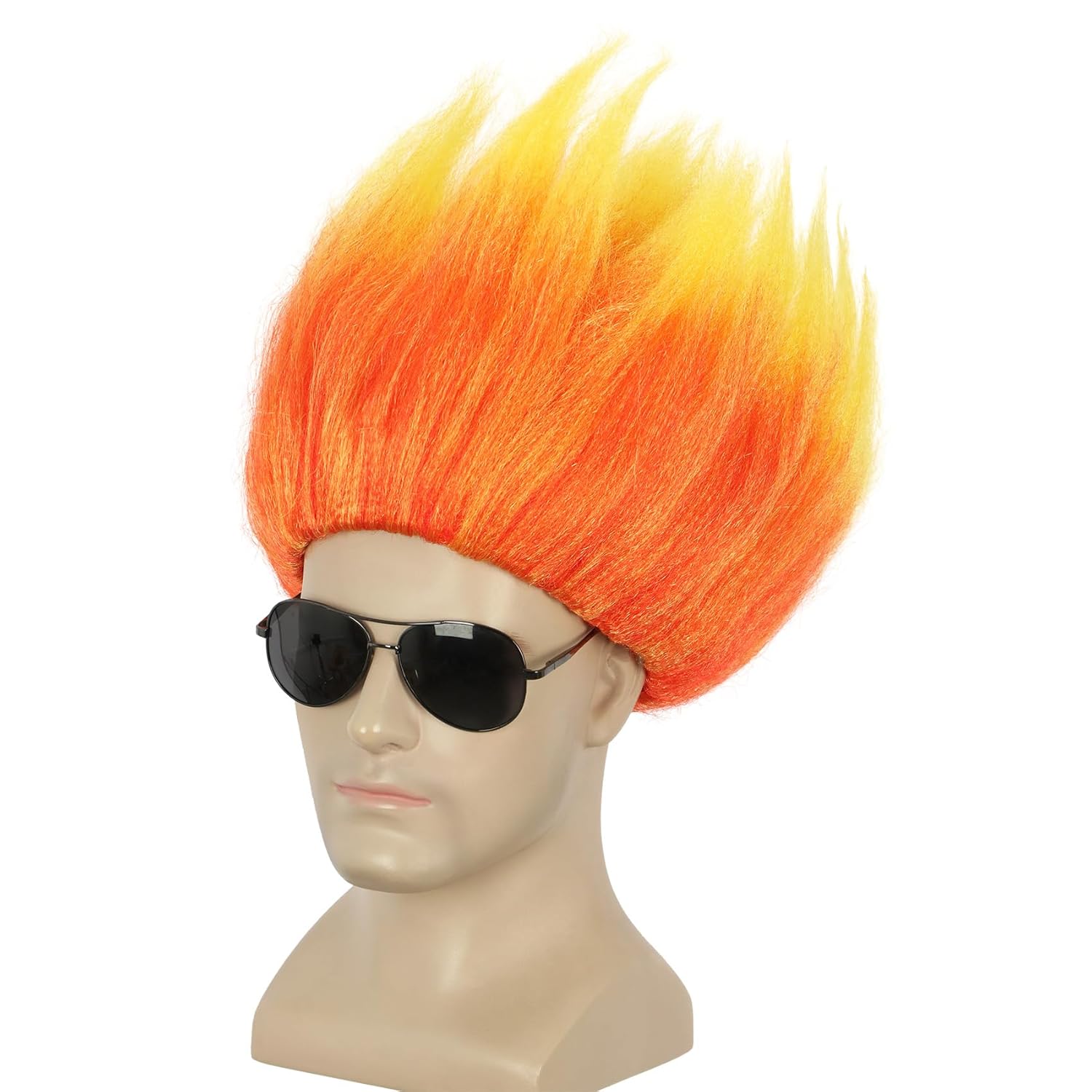 شعر مستعار قصير برتقالي شائك أ - مراجعة Cosplay Flame Prop وسعره