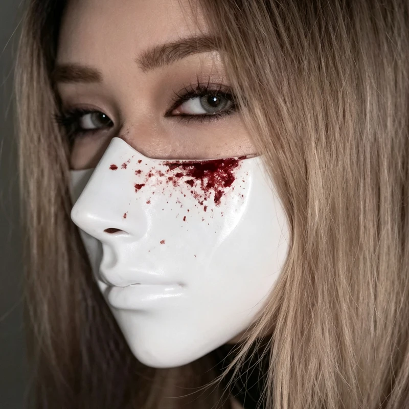 قناع نصف وجه مع رسم ندوب، غطاء - مراجعة Cosplay Prop Painting وسعره